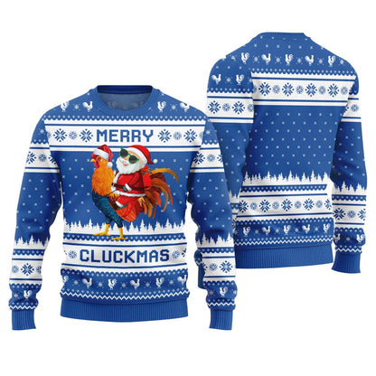Merry Cluckmas Chicken Ugly Christmas Sweater For Women