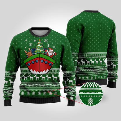 Merry Cruise Forest Green Ugly Christmas Sweaters