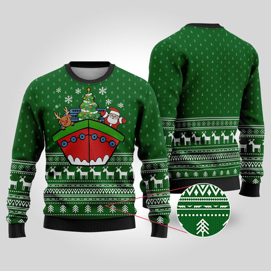 Merry Cruise Forest Green Ugly Christmas Sweaters