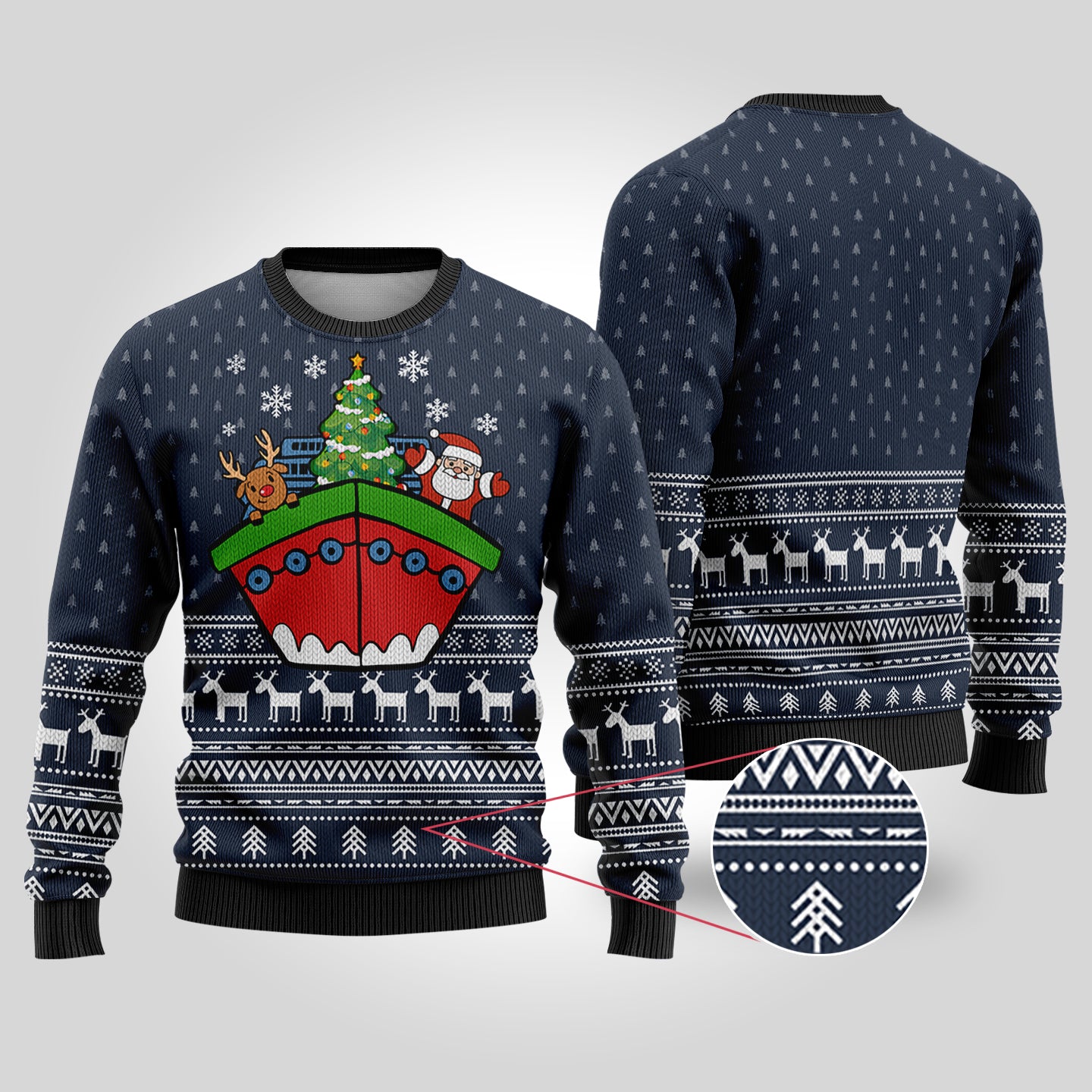 Merry Cruise Navy Ugly Christmas Sweaters