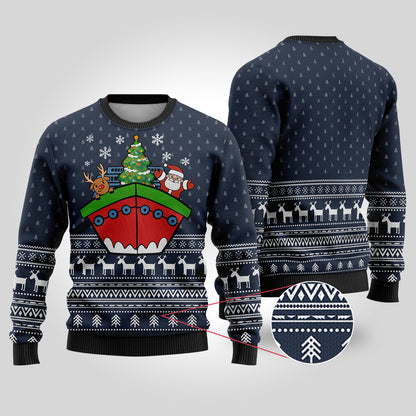 Merry Cruise Navy Ugly Christmas Sweaters