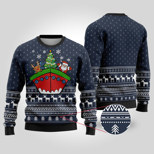 Merry Cruise Navy Ugly Christmas Sweaters