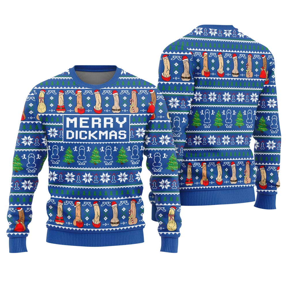 Merry Dickmas Naughty Christmas Ugly Sweater Women's