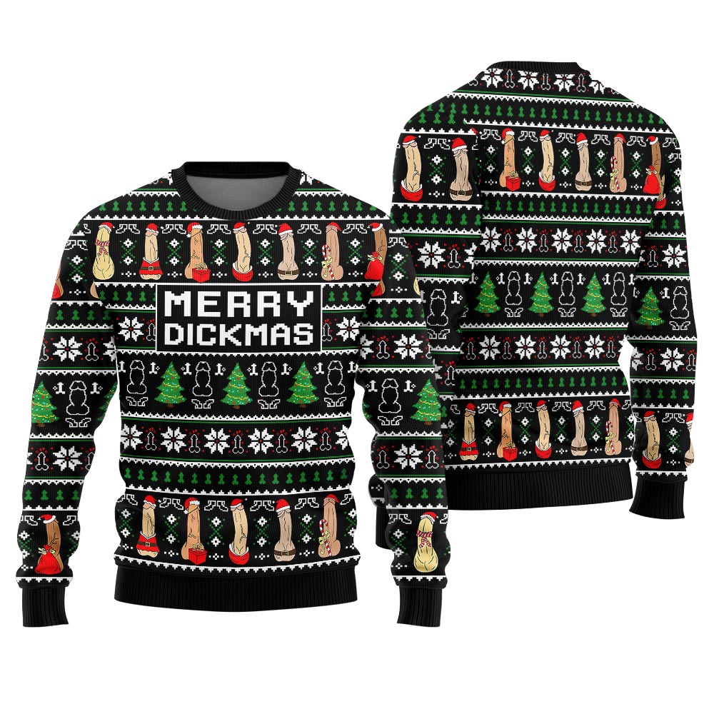 Merry Dickmas Naughty Christmas Ugly Sweater Women's