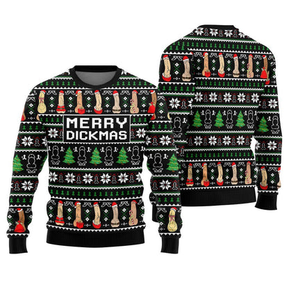 Merry Dickmas Naughty Christmas Ugly Sweater Women's