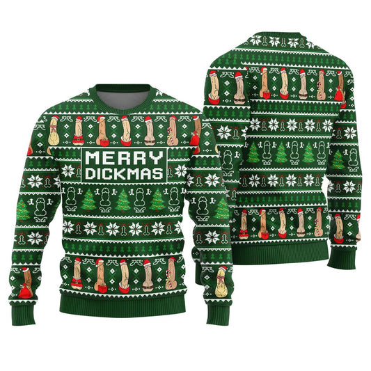 Merry Dickmas Inappropriate Ugly Christmas Sweater