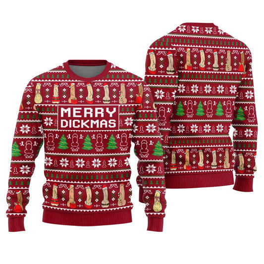 Merry Dickmas Naughty Christmas Ugly Sweater Women's