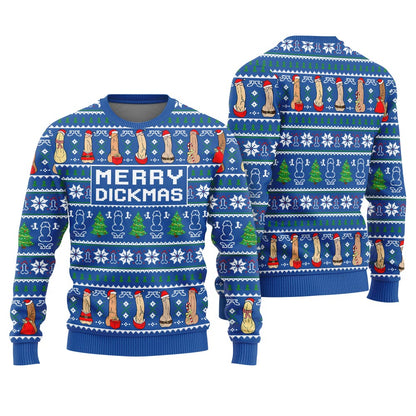 Merry Dickmas Naughty Christmas Ugly Sweater Women's