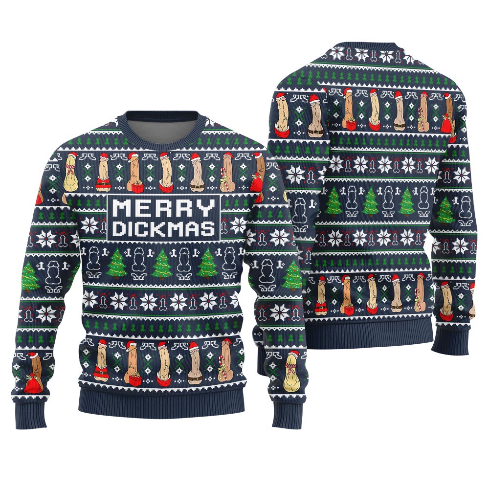 Merry Dickmas Naughty Men's Ugly Christmas Sweater