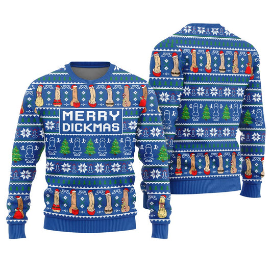 Merry Dickmas Naughty Men's Ugly Christmas Sweater