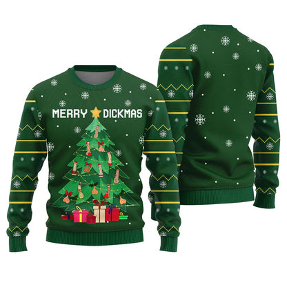 Merry Dickmas Naughty Ugly Christmas Sweater For Men