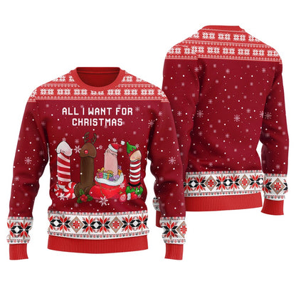 Merry Dickmas Women's Ugly Funny Sweater