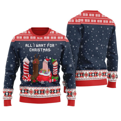 Merry Dickmas Women's Ugly Funny Sweater