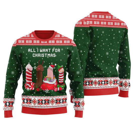 Merry Dickmas Women's Ugly Funny Sweater
