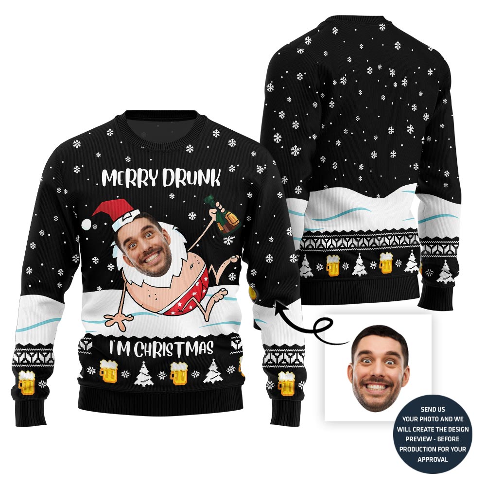 Merry Drunk Ugly Christmas Sweater For Men