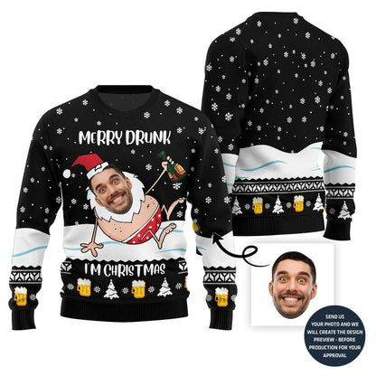 Merry Drunk Ugly Christmas Sweater For Men