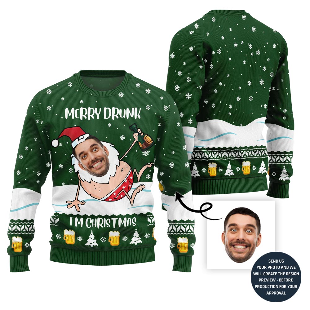 Merry Drunk Ugly Christmas Sweater For Men