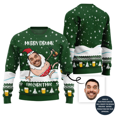 Merry Drunk Ugly Christmas Sweater For Men