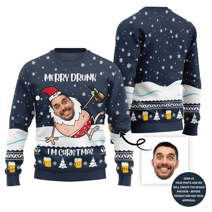 Merry Drunk Ugly Christmas Sweater For Men