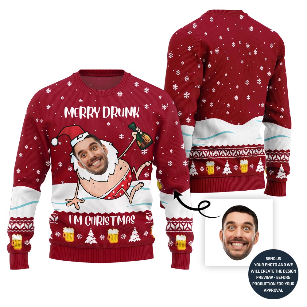 Merry Drunk Ugly Christmas Sweater For Men