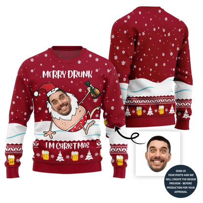 Merry Drunk Ugly Christmas Sweater For Men