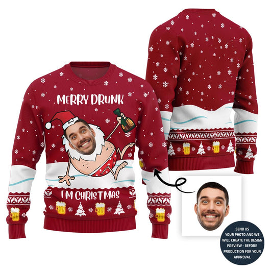 Merry Drunk Ugly Christmas Sweater For Men