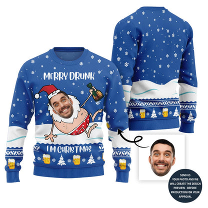 Merry Drunk Ugly Christmas Sweater For Men
