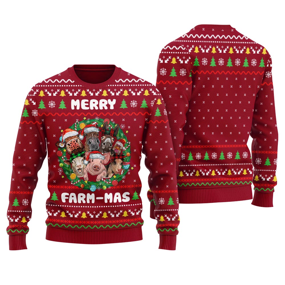 Merry Farm Christmas Sweater Women