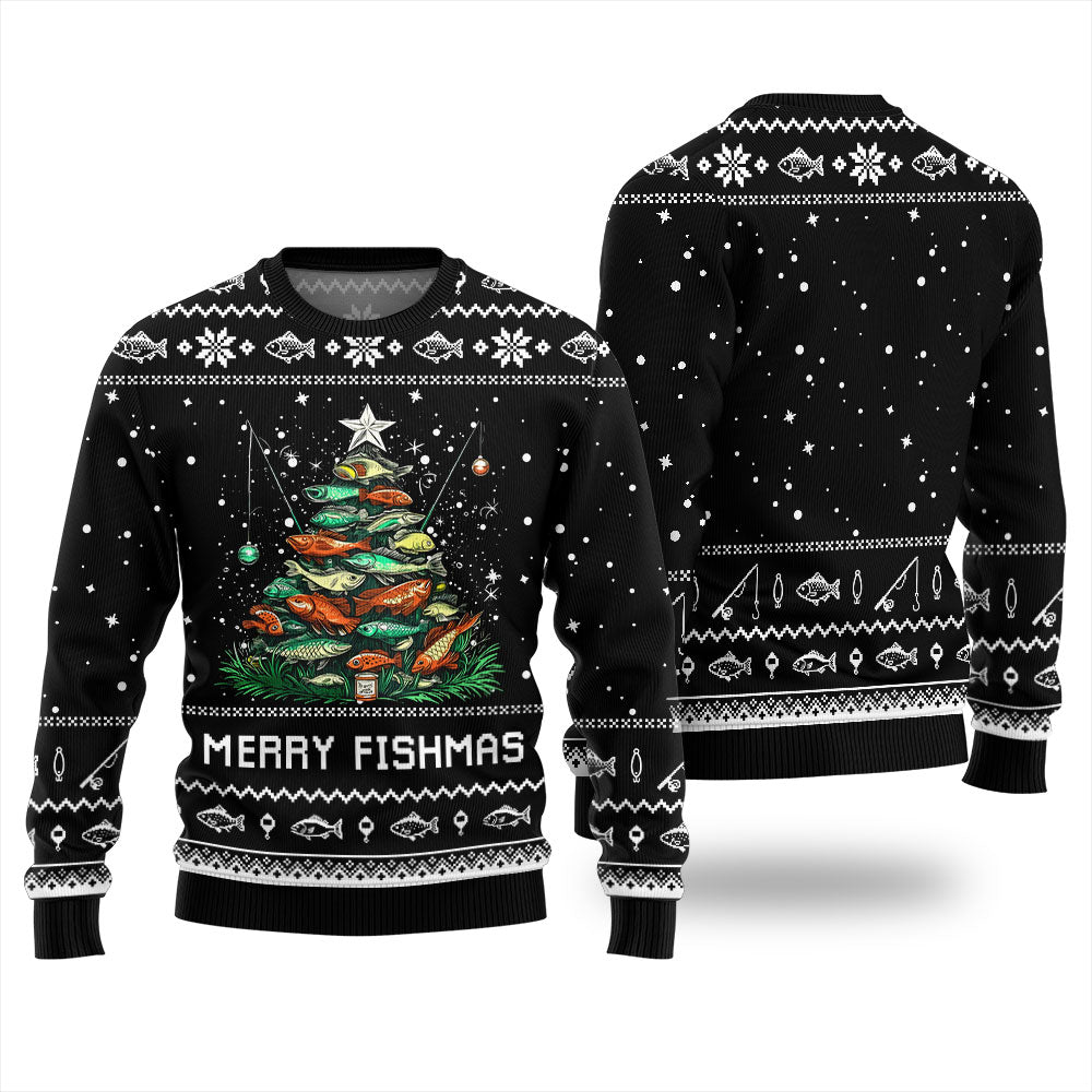 Merry Fishmas Fishing Ugly Christmas Sweater