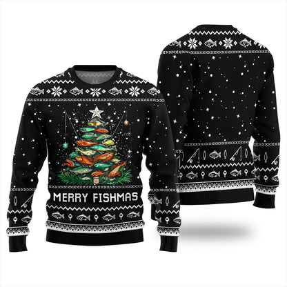 Merry Fishmas Fishing Ugly Christmas Sweater