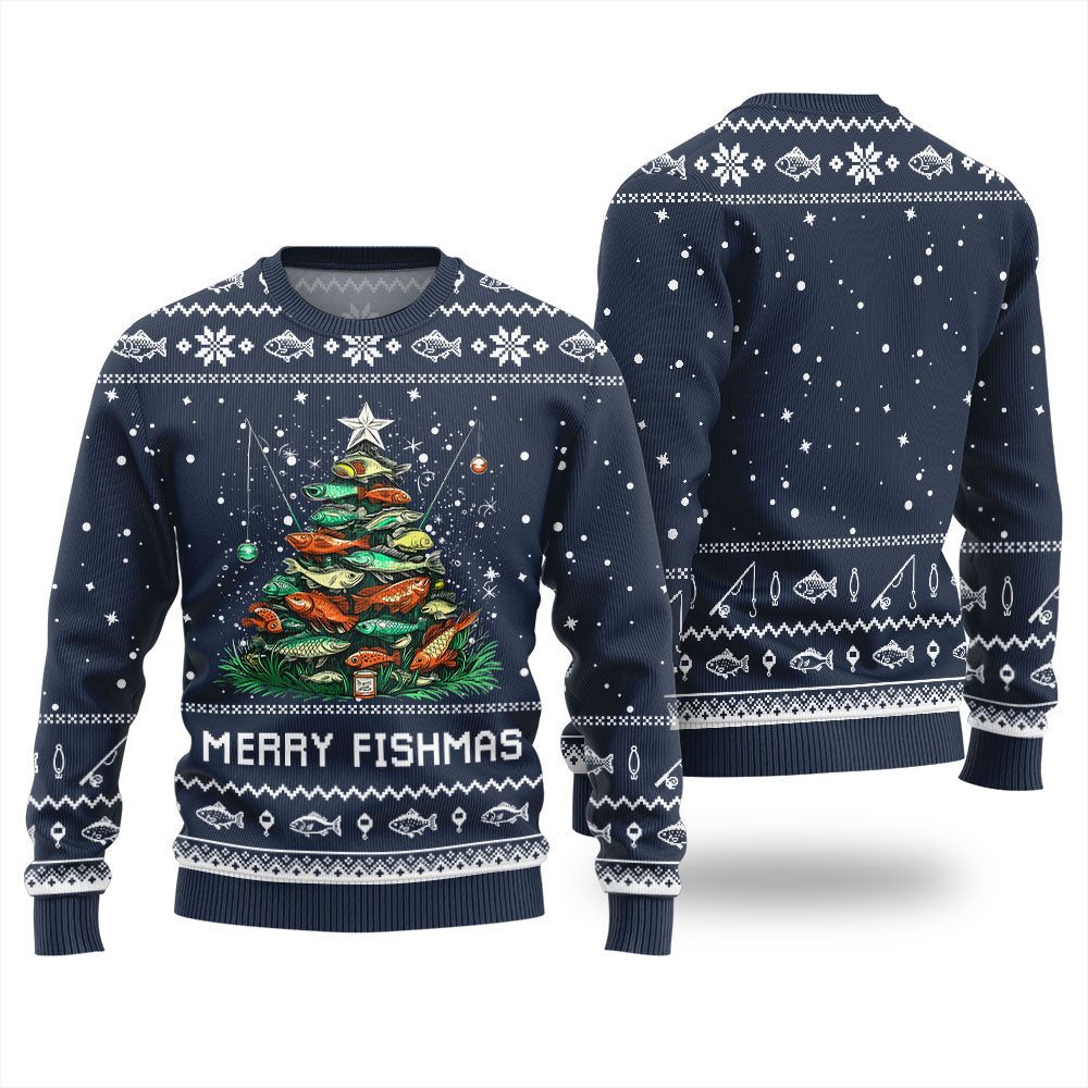 Merry Fishmas Fishing Ugly Christmas Sweater