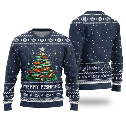 Merry Fishmas Fishing Ugly Christmas Sweater
