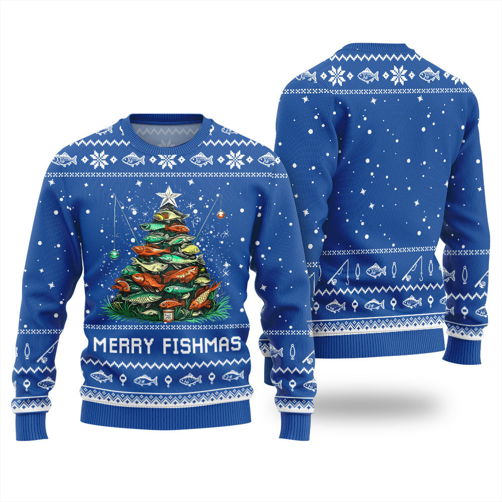 Merry Fishmas Fishing Ugly Christmas Sweater