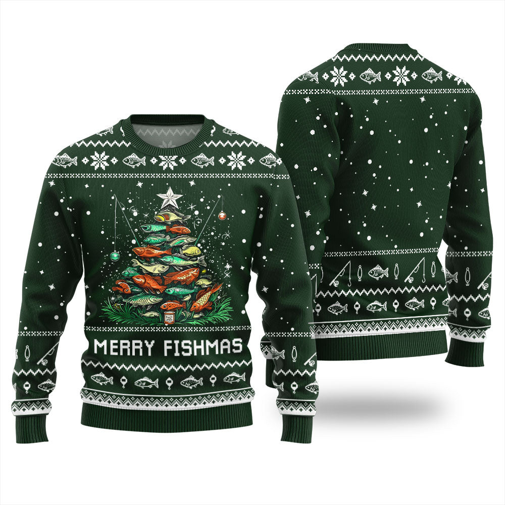Merry Fishmas Fishing Ugly Christmas Sweater