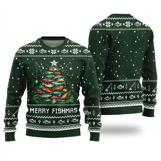 Merry Fishmas Fishing Ugly Christmas Sweater