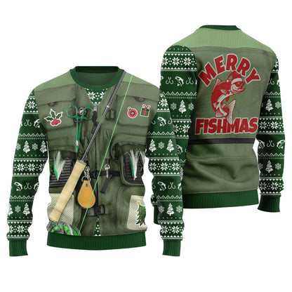Merry Fishmas Fishing Ugly Xmas Sweater