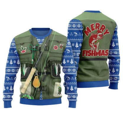 Merry Fishmas Fishing Ugly Xmas Sweater