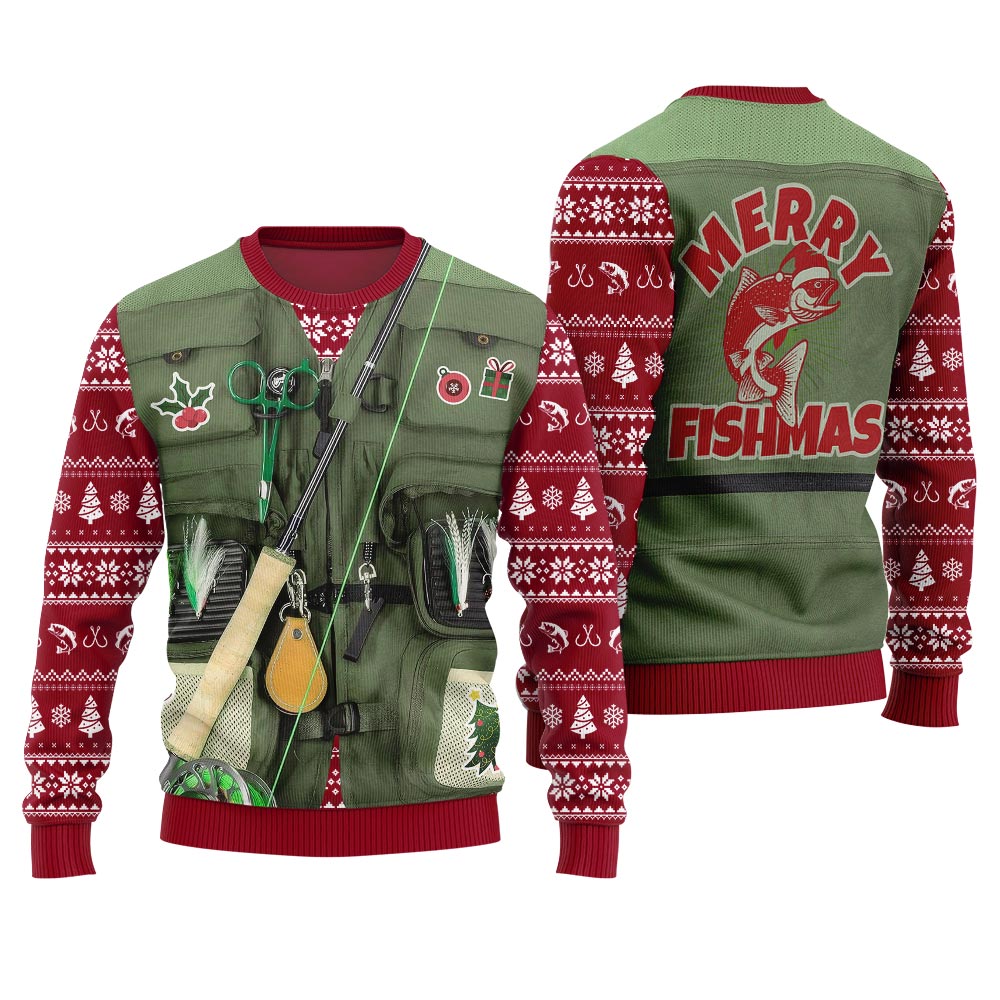 Merry Fishmas Fishing Ugly Xmas Sweater