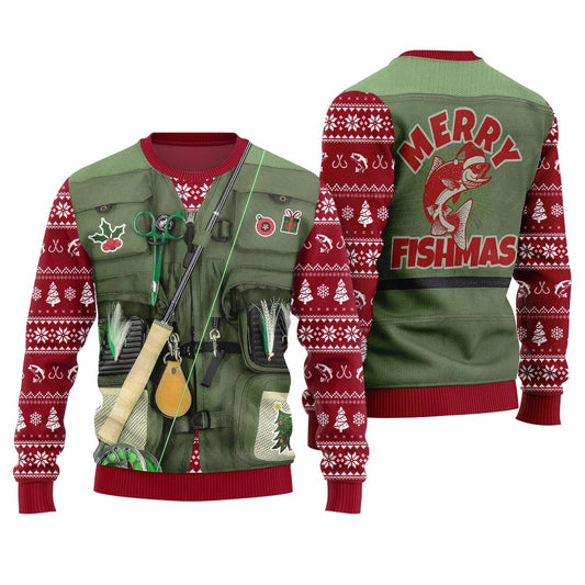 Merry Fishmas Fishing Ugly Xmas Sweater