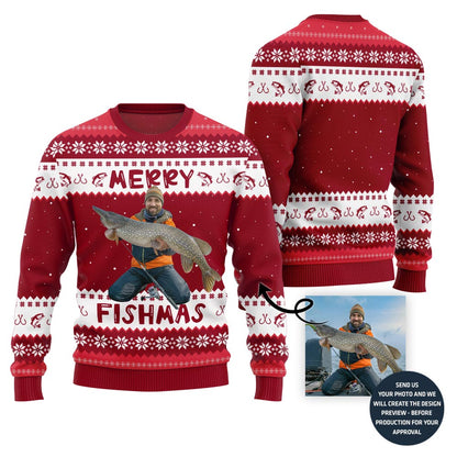 Merry Fishmas Personalized Ugly Christmas Sweater