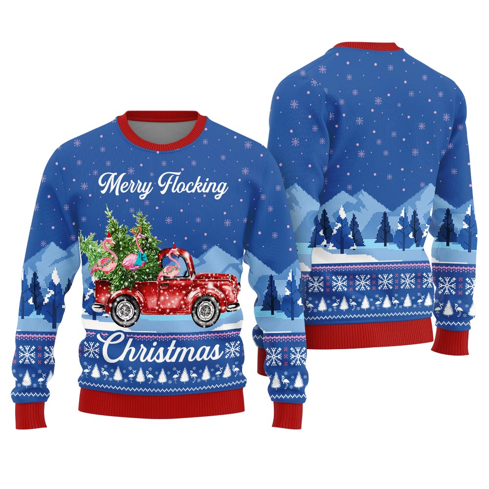Merry Flocking Christmas Funny Christmas Sweaters For Adults