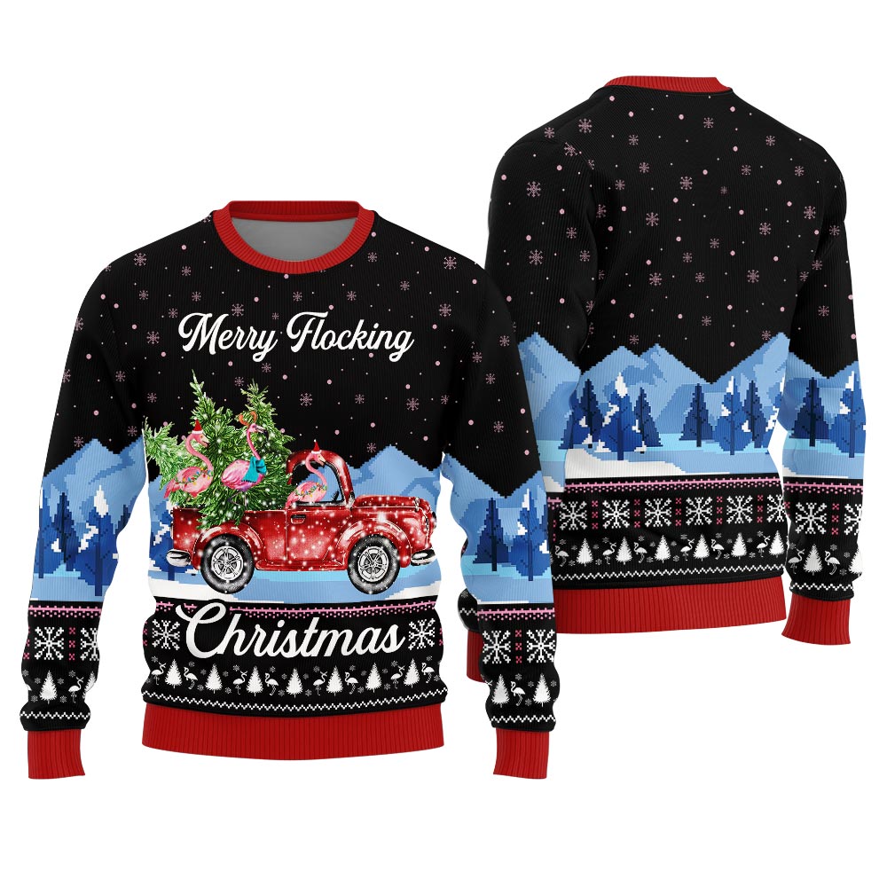 Merry Flocking Christmas Funny Christmas Sweaters For Adults