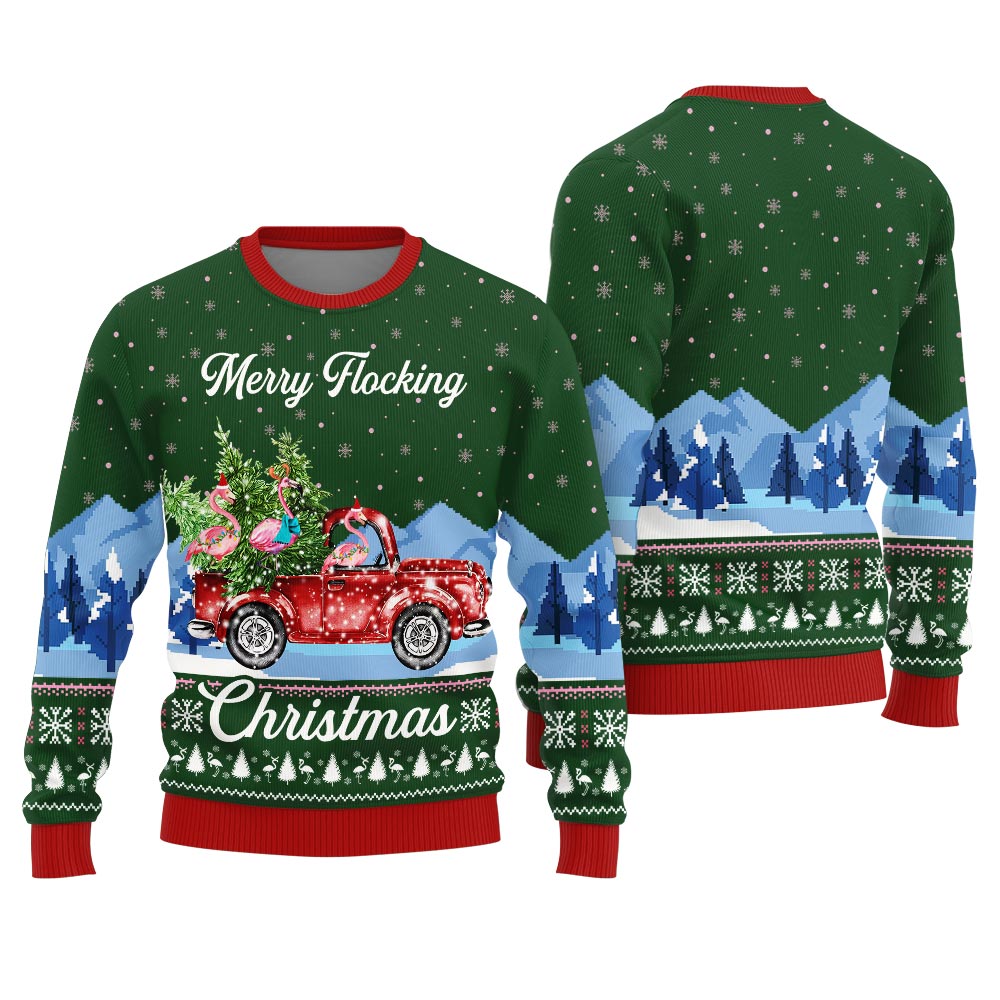 Merry Flocking Christmas Funny Christmas Sweaters For Adults