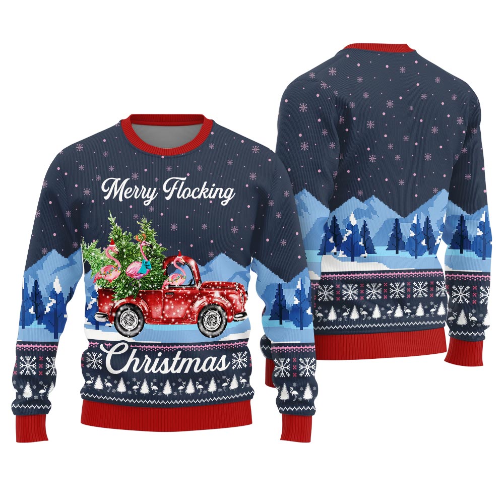Merry Flocking Christmas Funny Christmas Sweaters For Adults