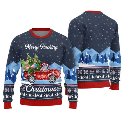 Merry Flocking Christmas Funny Christmas Sweaters For Adults