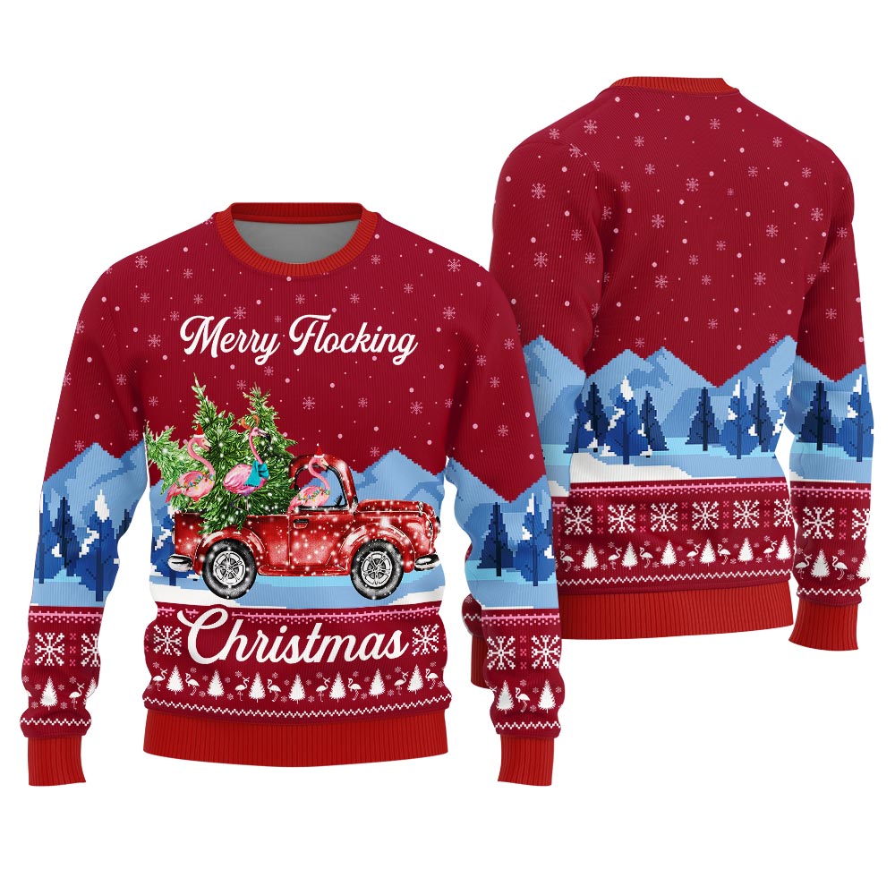 Merry Flocking Christmas Funny Christmas Sweaters For Adults