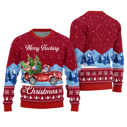 Merry Flocking Christmas Funny Christmas Sweaters For Adults