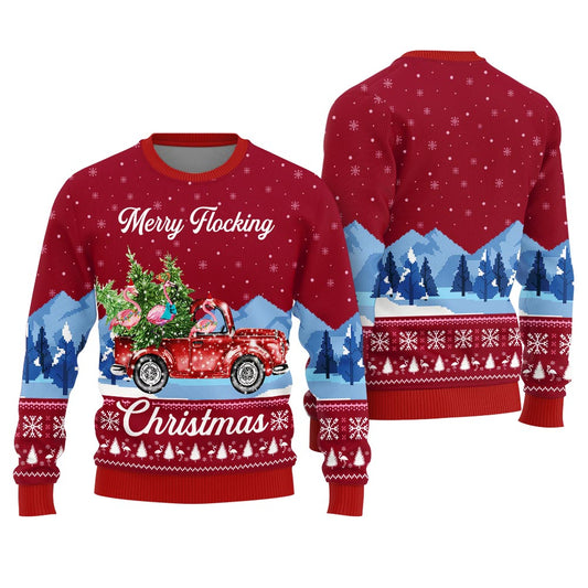 Merry Flocking Christmas Funny Christmas Sweaters For Adults