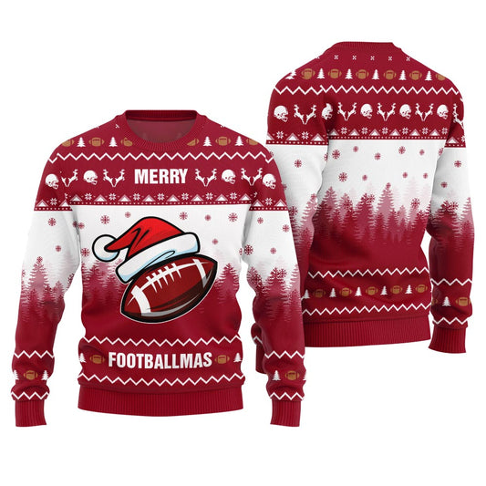 Merry Footballmas Funny Ugly Xmas Sweater For Women