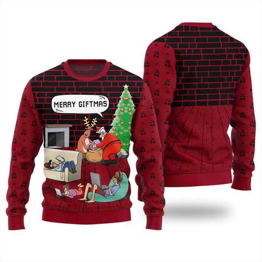 Merry Giftmas Funny Santa Ugly Christmas Sweater